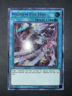Yugioh Mayhem Fur Hire DASA-EN025 Dark Saviors Super Rare Unlimited Edition - Image 1