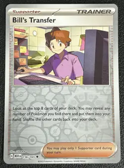 Bill's Transfer Reverse Holo NM 156/165 Scarlet & Violet 151 Pokemon Card - Image 1