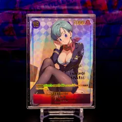 Bulma Waifu Trading Card Dragon Ball Custom DBZ Japanese Flash Gold Foil Anime - Image 1
