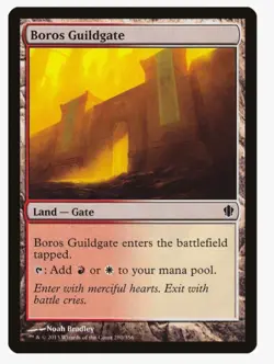 Boros Guildgate #280 Commander Magic Land Card In Protective Sleeve - Image 1