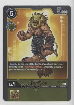 2021 Digimon Card Game - Classic Collection Rare Leomon #EX1-027 4s2 - Image 4