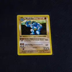 Vintage Pokemon TCG - Machoke 1st Edition Shadowless - Base Set Poor Condition - Image 1