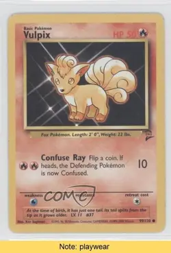 Vulpix Pokemon Base Set 2 #99 2000 READ fm0 - Image 1