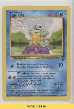 Squirtle Pokemon Base Set 2 #93 2000 READ 2f4 - Image 1