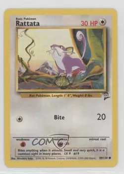 Rattata Pokemon Base Set 2 #89 2000 i9x - Image 1