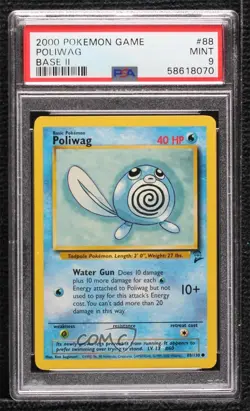 Poliwag Pokemon Base Set 2 PSA 9 MINT 2000 0l24 - Image 1