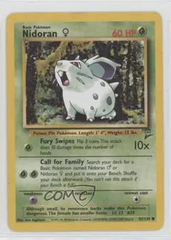 Nidoran F Pokemon Base Set 2 #82 2000 0ed - Image 1