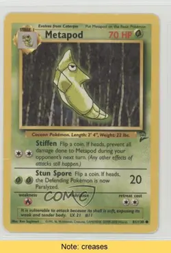Metapod Pokemon Base Set 2 #81 2000 READ 2f4 - Image 1