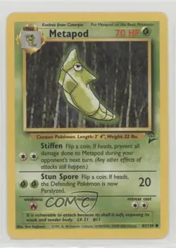 Metapod Pokemon Base Set 2 #81 2000 10cj - Image 1