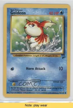 Goldeen Pokemon Base Set 2 #76 2000 READ 0b3 - Image 1