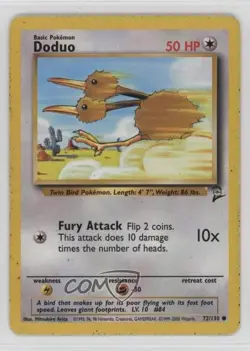Doduo Pokemon Base Set 2 #72 2000 17t2 - Image 1