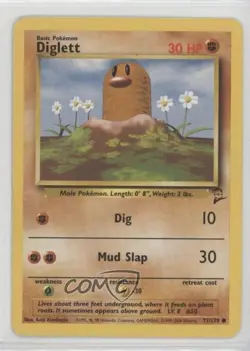 Diglett Pokemon Base Set 2 #71 2000 0ed - Image 1