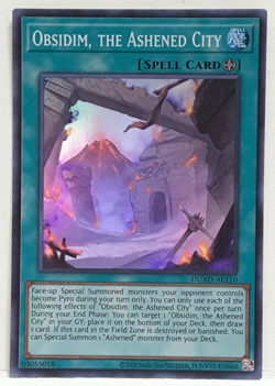 Yugioh Asia-English Obsidim, the Ashened City DUAD-AE110 Super Rare - Image 1