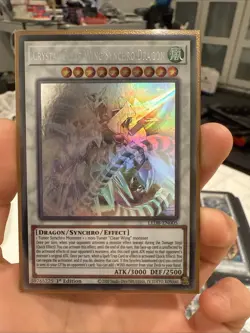 Yugioh Crystal Clear Wing Synchro Dragon LED8-EN005 Ghost Rare 1st Edition NM - Image 2