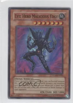 Evil HERO Malicious Edge Unlimited YuGiOh Gladiator's Assault #GLAS-EN003 ic4 - Image 1