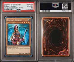 YuGiOh Queens Knight PSA10 1st Edition Collector's Rare 2021 GEM MT - Image 1