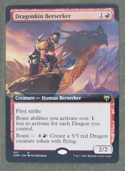 Mtg Dragonkin Berserker 357 Borderless Red Kaldheim; M/NM - Image 1