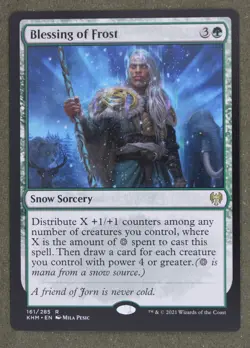 Mtg Blessing of Frost 161 Regular Green Kaldheim; M/NM - Image 1