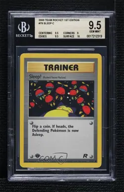 Sleep! 1st Ed. Pokemon Team Rocket BGS 9.5 GEM MINT 2000 0y8e - Image 1