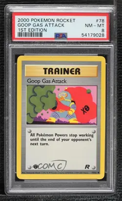 Goop Gas Attack 1st Ed. Pokemon Team Rocket PSA 8 2000 1t5 - Image 1