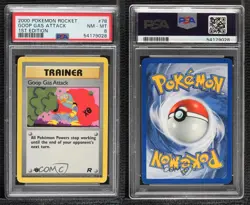 Goop Gas Attack 1st Ed. Pokemon Team Rocket PSA 8 2000 1t5 - Image 3