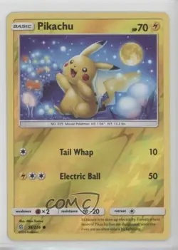 Pikachu Reverse Foil Pokemon Sun & Moon Unified Minds #56 2s9 - Image 1