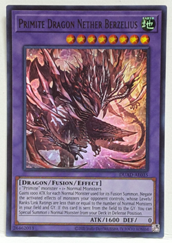 Yugioh Asia-English Primite Dragon Nether Berzelius DUAD-AE035 Ultra Rare - Image 1