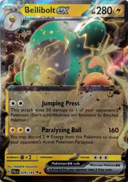 079/193 BELLIBOLT EX DOUBLE RARE PALDEA EVOLVED POKEMON CARD - Image 1