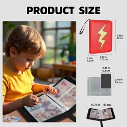 Collectible Trading Card Albums,4 Pocket Card Binder, 400 Double Sided Pocket... - Image 3
