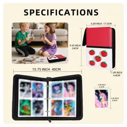 Collectible Trading Card Albums,4 Pocket Card Binder, 400 Double Sided Pocket... - Image 2