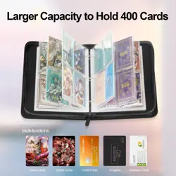 Collectible Trading Card Albums,4 Pocket Card Binder, 400 Double Sided Pocket... - Image 5