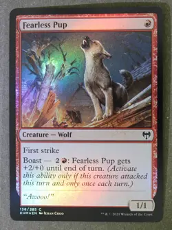 Mtg Fearless Pup 136 Foil Red Kaldheim; M/NM - Image 1