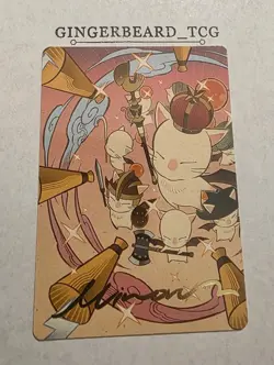 MTG Summon: Good King Mog XII Art Card - FINAL FANTASY 42/54 Gold Foil Signature - Image 1