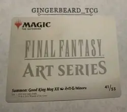 MTG Summon: Good King Mog XII Art Card - FINAL FANTASY 42/54 Gold Foil Signature - Image 2
