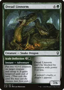 [MTG] Dread Linnorm // Scale Deflection (Foil) (225) (CLB) NM - Image 1