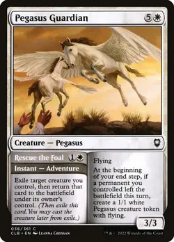 [MTG] Pegasus Guardian // Rescue the Foal (Foil) (036) (CLB) NM - Image 1