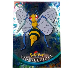 Pokemon Topps #15 Beedrill TV Animation Edition Holo - Image 1