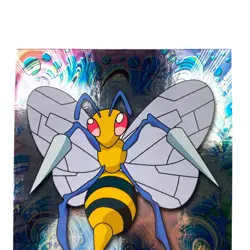 Pokemon Topps #15 Beedrill TV Animation Edition Holo - Image 5