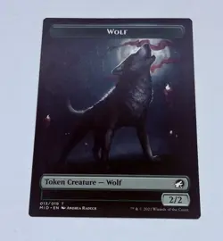 Magic The Gathering Wolf/Spirit Token - Midnight Hunt MTG Trading Card Tc7 - Image 2