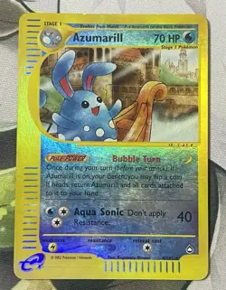 Azumarill Reverse Holo 4/147 Aquapolis English Pokemon Card WoTC E-Reader - Image 2