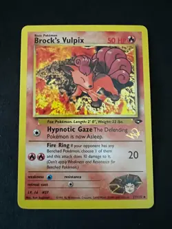 BROCK'S VULPIX W Stamp Pokemon Card - WOTC Promo - Gym Challenge - 37/132 NM + - Image 1