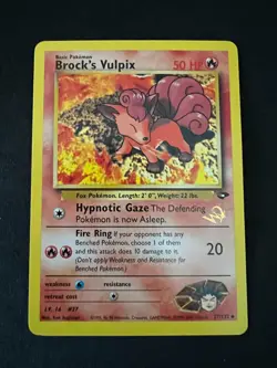 BROCK'S VULPIX W Stamp Pokemon Card - WOTC Promo - Gym Challenge - 37/132 NM + - Image 7