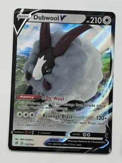 Pokemon TCG Dubwool V 153/192 Ultra Rare Holo NM Card Rebel Clash - Image 1