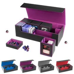 Leather Magnetic Commander Trading Card Deck Box Card Storage Box ForMTG CCG TCG - Image 1