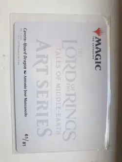 Art Series MTG Cavern-Hoard Dragon Card Gold-Stamped Signature lotr NM 61/81 - Image 3