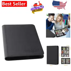 9-Pocket Trading Card Binder - Holds 540 Cards, Black Faux Leather - Image 1