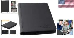 9-Pocket Trading Card Binder - Holds 540 Cards, Black Faux Leather - Image 2