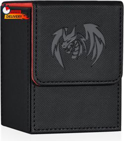 Card Deck Box for Yugioh MTG, 100+ Deck Case with 2 Dividers, PU Leather Storage - Image 1