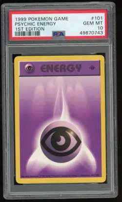 PSA GEM MINT 10 1st Edition Pokemon Base Set Shadowless Psychic Energy 101 ⭐ - Image 1