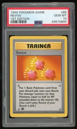 PSA GEM MINT 10 1st Edition Pokemon Base Set Shadowless Revive 89 THICK STAMP ⭐ - Image 1